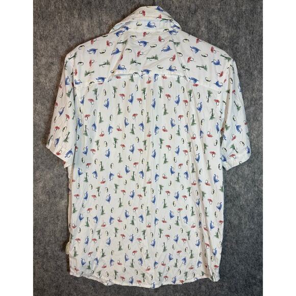 ExOfficio Mens Estacado Short-Sleeve Fishing AOP Button Up Vented Back - Med - Picture 4 of 10